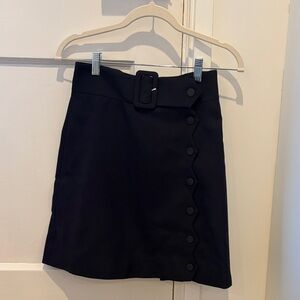 Chic Navy Mini Skirt with Belted Waist